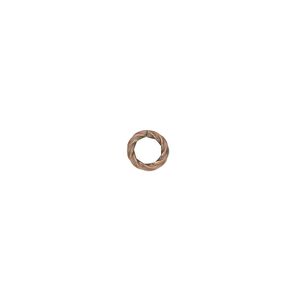Jump ring 1pkg1000 copper-plated, 6mm twisted round, 16 gauge / 3.6mm inside diameter / brass / antique