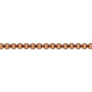 Pearl 1000pk copper, Swarovski&reg; 3mm round 5810