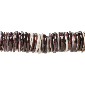 Bead, violet oyster shell (natural), pkg/16 inches, 10x4mm-10x6mm center-drilled heishi.
