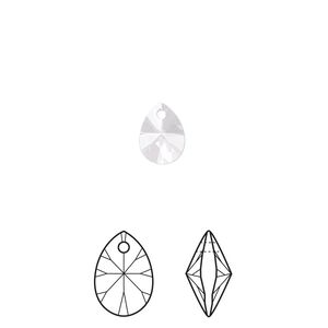 Drop 6pk crystal, Crystal Passions&reg; 8x6mm pendant mini pear 6128