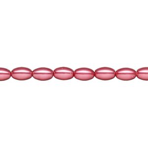 Pearl 1pk pink, Celestial Crystal&reg; 6x4mm rice 15.5-16 inch