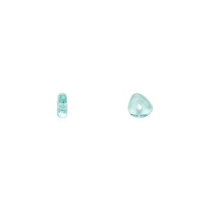 Bead, Czech pressed glass, light aqua, 6x3mm flat triangle. Sold per 15-1/2" to 16" strand, approximately 150 beads.