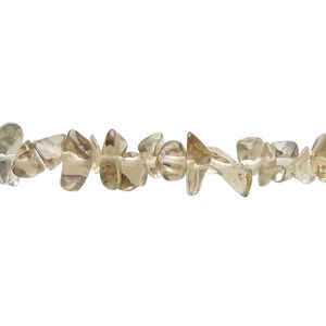 Bead, glass, translucent smoky brown, small to large chip with 0.6-0.8mm hole. Sold per 35-inch strand, approximately 315 beads.