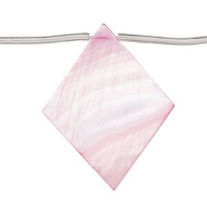 Mother-of-pearl shell 1pkg1, top-drilled flat diamond bead 15 inch pink 35x4mm-37x8mm
