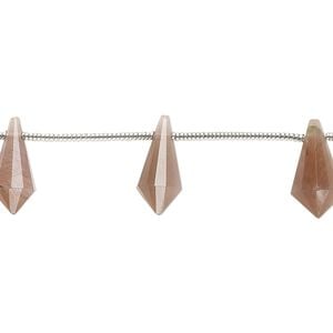 Coffee moonstone 1pkg10, hand-cut top-drilled faceted point bead natural 10x5mm-12x6mm
