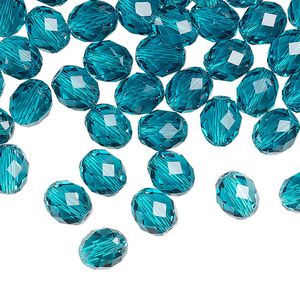 Bead 288pk blue zircon, Swarovski&reg; 7x6mm olive briolette 5044