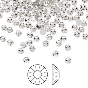 Flat back 144pk crystal foil back, Preciosa Viva 12&reg; Czech crystal rhinestone 3-3.2mm chaton rose round SS12