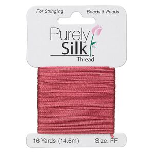Thread, Purely Silk&trade;, maroon, size FF. Sold per 16-yard card.