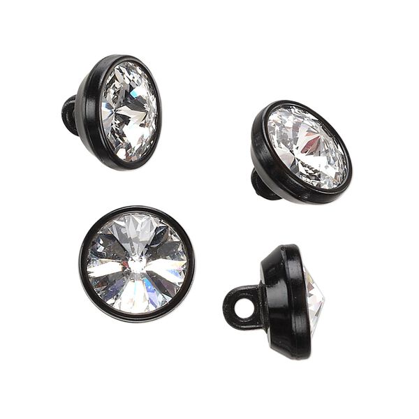 Button 4pk crystal, Crystal Passions&reg; 12mm image number 0