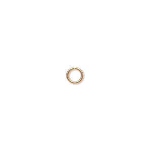 Jump ring 1pkg100 gold-plated, 5mm round, 22 gauge / 3.6mm inside diameter / brass