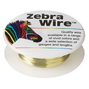 Wire, Zebra Wire&trade;, color-coated copper, champagne gold, round, 26 gauge. Sold per 30-yard spool.