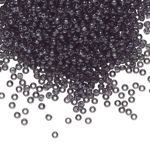 Seed bead, Preciosa Ornela Czech glass, pkg/50g, #11 rocaille, transparent grey, (40010).