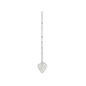 Paddle pin 1pkg1 sterling silver, 1 inch / teardrop, 22 gauge rhodium-plated