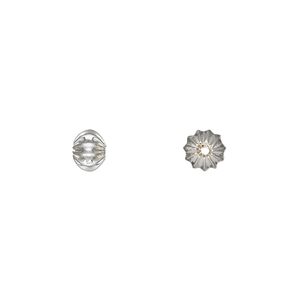 Bead 1pkg20 silver-plated, 6x4.5mm corrugated rondelle, brass