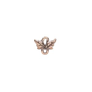 Link, TierraCast&reg;, antique copper-plated pewter (tin-based alloy), 11x6mm 2-sided leaf. Sold per pkg of 50.