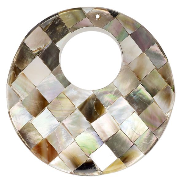 Focal, black lip shell / gold lip shell / mother-of-pearl shell (assembled) 1pkg1, 49-50mm single-sided go-go. image number 0