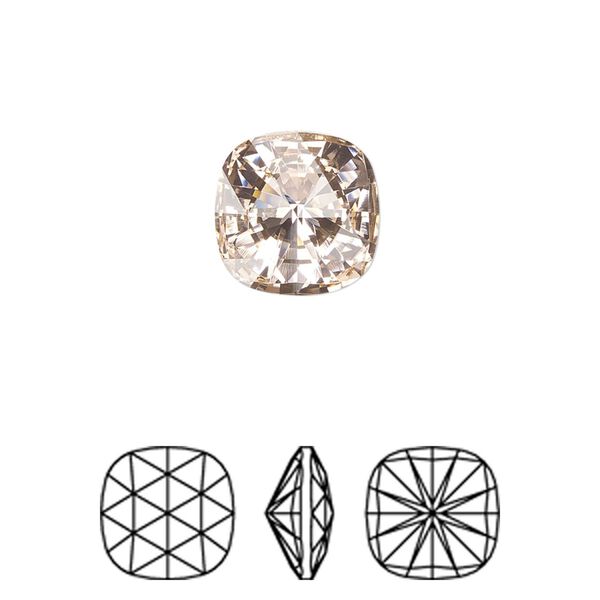 Fancy stone 48pk vintage rose foil back, Swarovski&reg; 12mm rose cut cushion 4471 image number 0