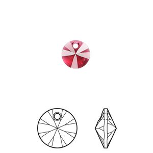 Drop 12pk scarlet, Crystal Passions&reg; 8mm pendant mini disk 6428