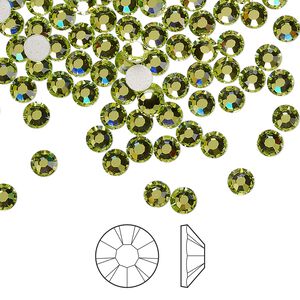 Flat back 144pk limecicle foil back, Preciosa MAXIMA Czech crystal hotfix rhinestone 3.8-4mm chaton rose round SS16