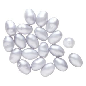 Bead, vintage glass, opaque blue-grey, medium nugget. Sold per pkg of 20.
