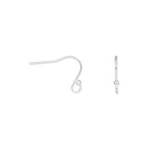 Ear wire fishhook 1pkg1000 sterling silver, 9mm lightweight / 1.5mm ball / open loop, 22 gauge 500 pair