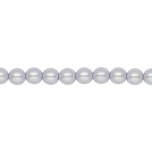 Pearl 500pk pearlescent grey, Preciosa Czech crystal 5mm round