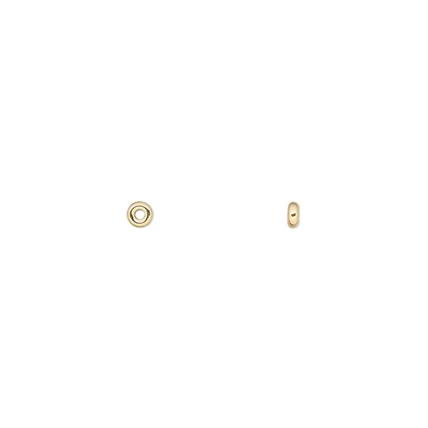 Bead 1pkg10 14Kt gold, 2.5x1mm flat rondelle image number 0