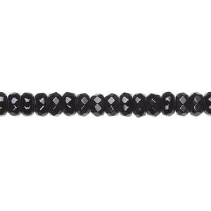 Black onyx 1pkg1, faceted rondelle bead 15.5-16 inch 5x3mm