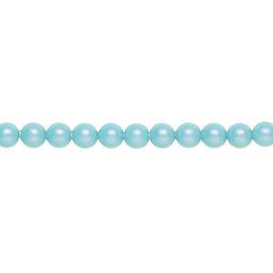 Pearl 100pk iridescent light turquoise, Crystal Passions&reg; 4mm round 5810
