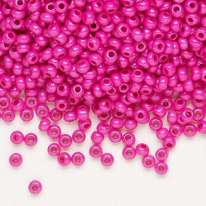 Seed bead, Preciosa Ornela, glass, opaque Terra Intensive magenta, #8 rocaille. Sold per 500-gram pkg.