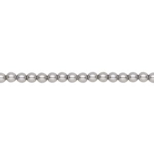 Pearl 100pk grey, Crystal Passions&reg; 3mm round 5810