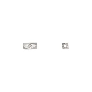 Bead 1pkg2 sterling silver, 7x3mm diamond tube flower, Hill Tribes