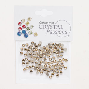 Flat back 1pkg144 crystal golden shadow foil back, Crystal Passions&reg; rhinestone 3.00-3.12mm round SS12