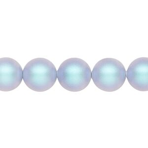 Pearl 25pk iridescent light blue, Crystal Passions&reg; 10mm round 5810