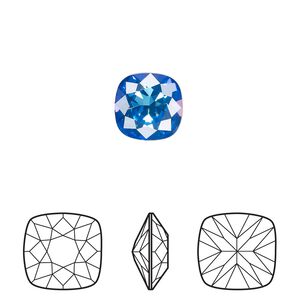 Fancy stone 6pk crystal royal blue DeLite, Crystal Passions&reg; 10mm cushion 4470