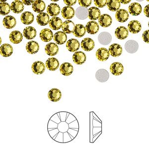 Flat back 1440pk acid yellow foil back, Preciosa MAXIMA Czech crystal hotfix rhinestone 3.8-4mm chaton rose round SS16