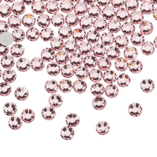 Flat back, Dance With Me&trade; crystal rhinestone, light rose, foil back, 3.8-4mm rose, SS16. Sold per pkg of 144 (1 gross). image number 0