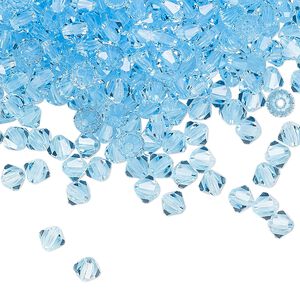 Bead 720pk aquamarine, Preciosa Czech crystal 4mm bicone
