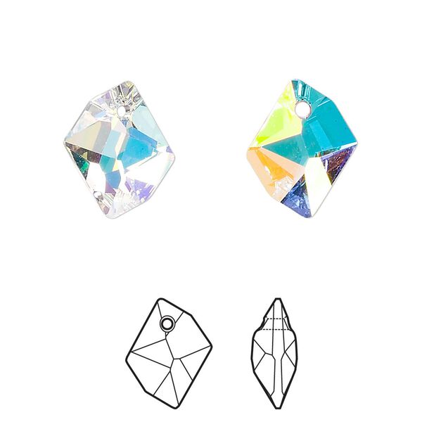 Drop 144pk crystal AB, Swarovski&reg; 14x11mm pendant cosmic 6680 image number 0