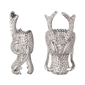 Cord end glue-in 1pkg1 stainless steel, 30x15mm dragon head / 12.5x3.5mm inside diameter