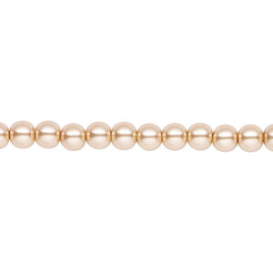 Pearl 1pk champagne, Celestial Crystal&reg; 4mm round 15.5-16 inch