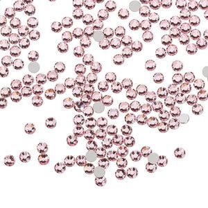 Flat back, Dance With Me&trade; crystal rhinestone, light rose, foil back, 2.3-2.5mm rose, SS8. Sold per pkg of 144 (1 gross).