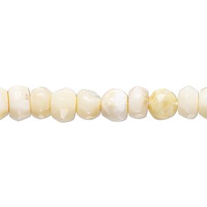White opal 1pkg1, hand-cut faceted rondelle bead natural 14 inch 6x4mm-8x5mm