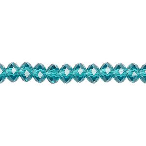 Bead 12pk blue zircon, Crystal Passions&reg; 6x4mm rondelle 5040