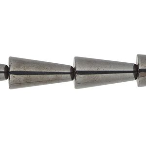 Hemalyke&trade; 1pkg1, gunmetal-finished cone bead 15 inch 20x10mm