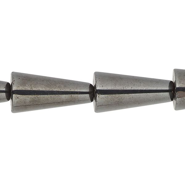 Hemalyke&trade; 1pkg1, gunmetal-finished cone bead 15 inch 20x10mm image number 0