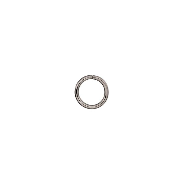 Jump ring 1pkg50 stainless steel, 8mm round, 18 gauge / 6.2mm inside diameter image number 0
