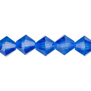 Bead 1pk transparent medium blue, Celestial Crystal&reg; 10mm bicone 8 inch