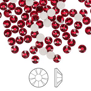 Flat back 1440pk light Siam foil back, Preciosa MAXIMA Czech crystal hotfix rhinestone 3.8-4mm chaton rose round SS16