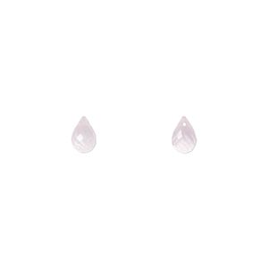 Rose quartz 1pkg2, hand-cut top-drilled faceted briolette bead natural 6x4mm